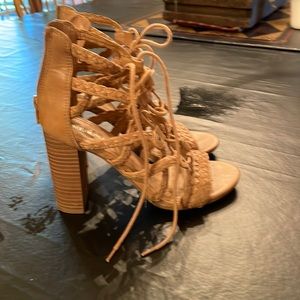 Cute lace up heels with zipper in back